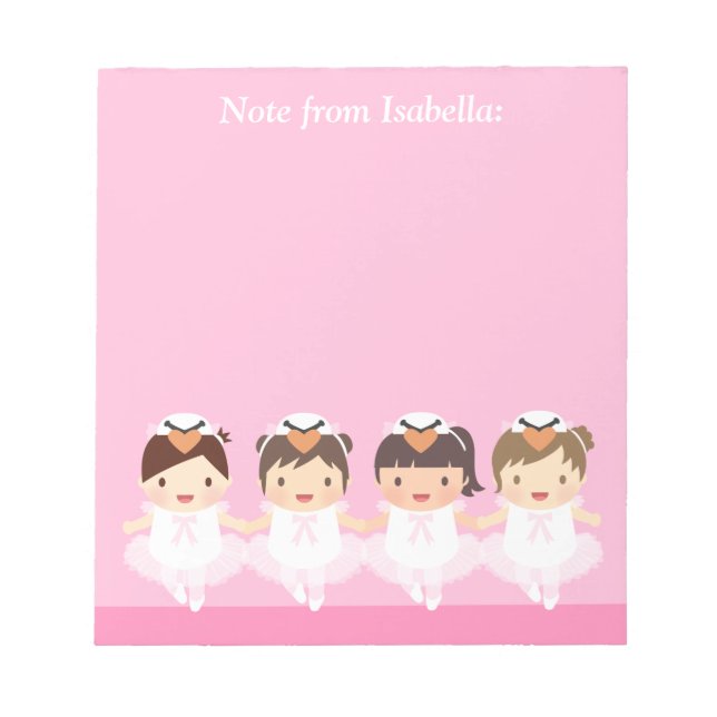 Bloc-note Joli ballet de cygne ballerine pour filles (Devant)