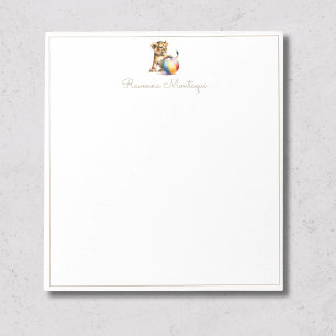 Bloc-note Joli bébé lion aquarelle prénom nurserie