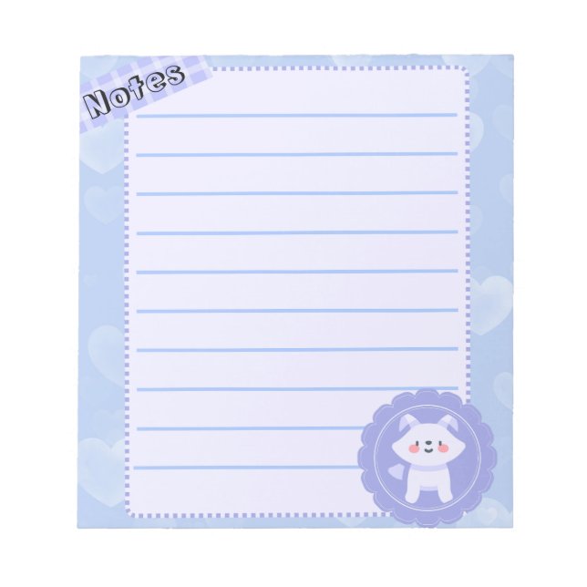 Bloc-note Joli bébé loup pastel bleu  (Devant)