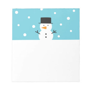Bloc-note Joli bonhomme de neige sur fond de neige pour Noël