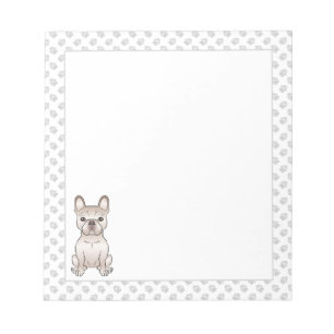 Bloc-note Joli Bouledogue Français crème / Chien et pattes F