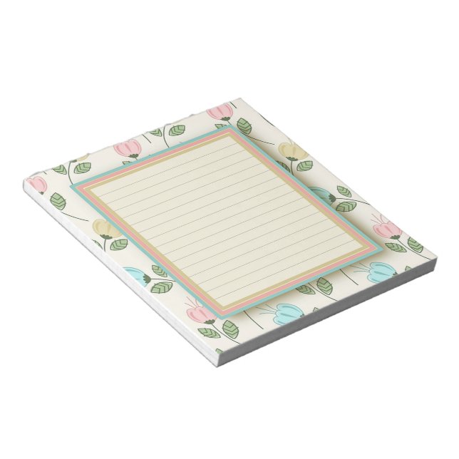 Bloc-note Joli cadre floral (Incliné)