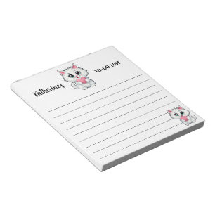 Bloc-note Joli Chat Blanc Tenant Un Coeur 1