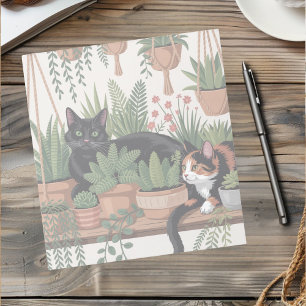 Bloc-note Joli Chat Botanique Aquarelle
