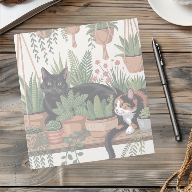 Bloc-note Joli Chat Botanique Aquarelle (Créateur téléchargé)