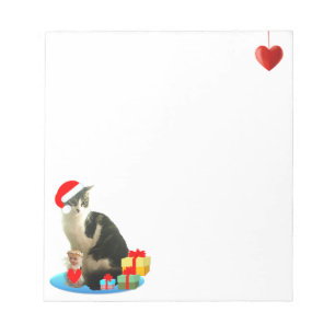 Bloc-note Joli chat de Merlin pour Noël