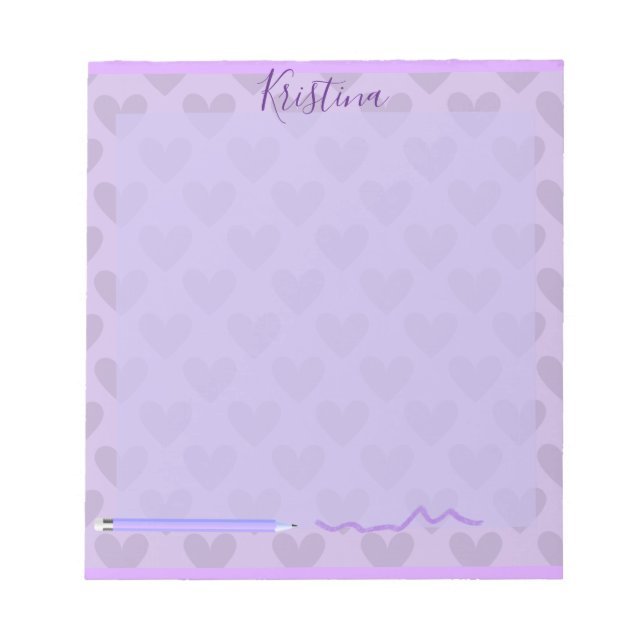 Bloc-note Joli Chic Pastel Lavande Personnalisé (Devant)