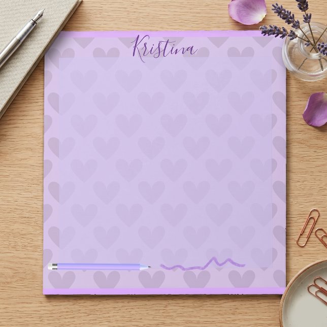 Bloc-note Joli Chic Pastel Lavande Personnalisé (Créateur téléchargé)