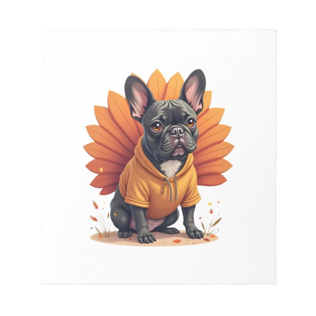 Bloc-note Joli chien Frenchie Thanksgiving Enfants Adolescen (Devant)