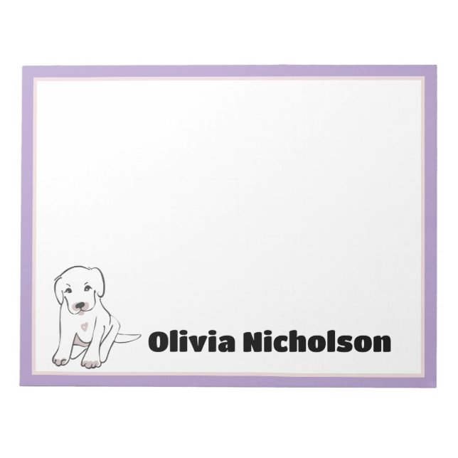 Bloc-note Joli Chiot Doodart Stationery personnalisée (Devant)