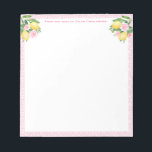 Bloc-note Joli citron Amalfi Rose | Du Bureau De<br><div class="desc">Un design très joli et décoratif de bloc-notes pour correspondre à ma gamme d'invitation de mariée et de baby shower de citrons / tuiles roses populaires.</div>