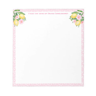 Bloc-note Joli citron Amalfi Rose   Du Bureau De