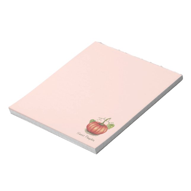 Bloc-note Joli Citrouille Avec Vins En Aquarelle (Tourné)