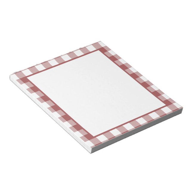 Bloc-note Joli écossais tartan motif rouge et blanc professe (Incliné)