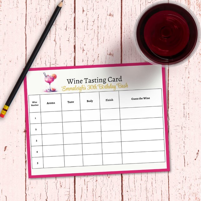 Bloc-note Joli en rose 30e anniversaire Guess the Wine (Créateur téléchargé)