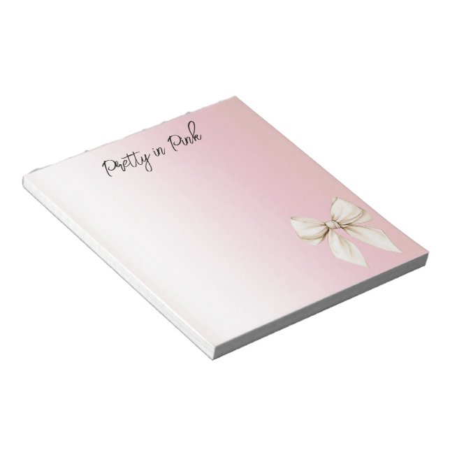 Bloc-note Joli en rose ruban crème (Incliné)