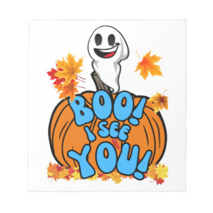 Bloc-note Joli fantôme d'automne Halloween Boo! Je te vois !