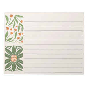 Bloc-note Joli floral vert et rose moderne