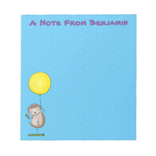 Bloc-note Joli hérisson et motif de dessin animé de ballon