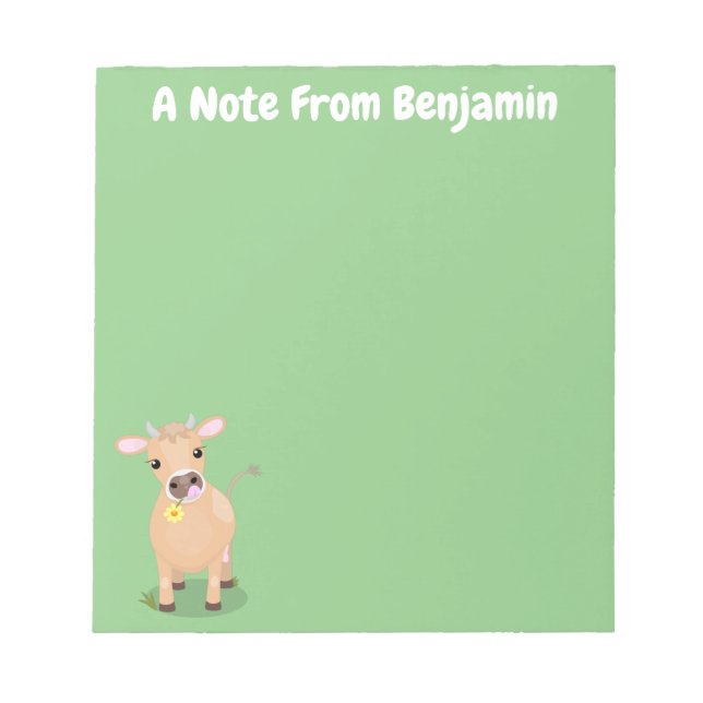 Bloc-note Joli joli maillot de vache et dessin de fleurs (Devant)