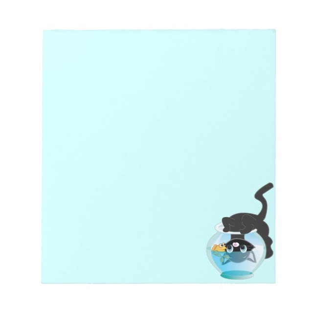 Bloc-note Joli Kitten de Dessin Animé, Poisson et bol (Devant)