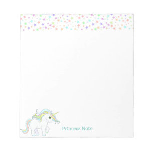 Bloc-note Joli licorne magique et étoiles pastel multicolore