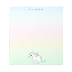 Bloc-note Joli licorne magique sur couleurs pastel