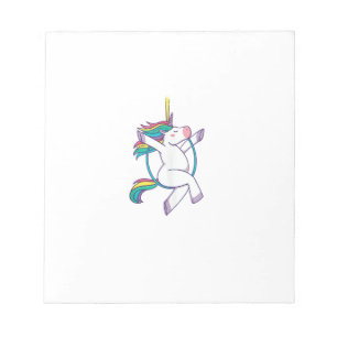 Bloc-note Joli licorne sur un cerceau aérien - Illustration