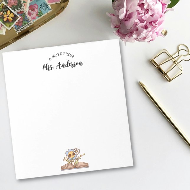 Bloc-note Joli Livre Floral Rétro Retour À L'École (Créateur téléchargé)