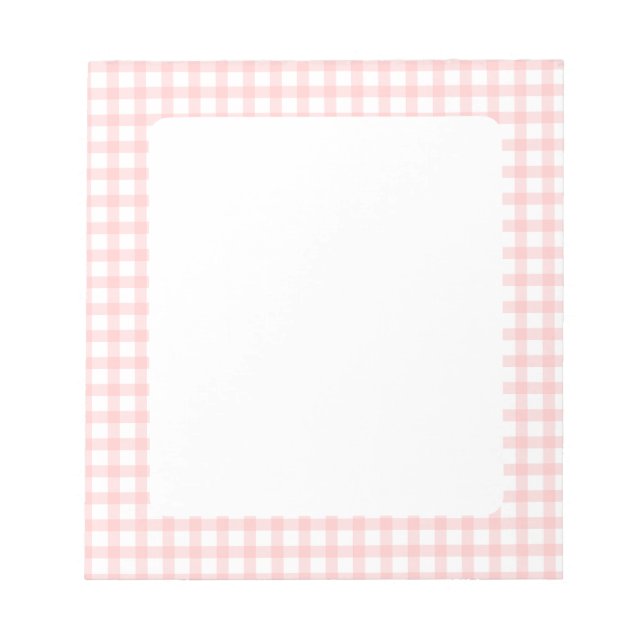 Bloc-note Joli motif carreaux rose rétro (Devant)