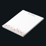 Bloc-note Joli Pastel Aquarelle Fleurs Personnalisées<br><div class="desc">Belle aquarelle de fleurs délicates dans de jolies couleurs pastel,  personnalisée avec votre nom.</div>