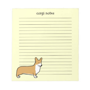 Bloc-note Joli Pembroke Welsh Corgi ligné