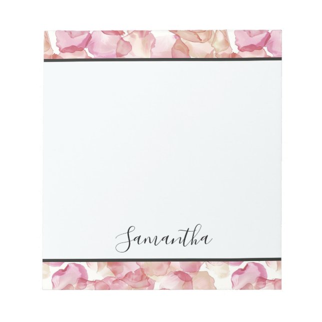 Bloc-note Joli Pétales De Rose Rose (Devant)