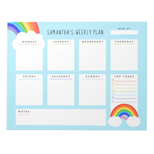 Bloc-note Joli Rainbow Weekly Planner (Devant)