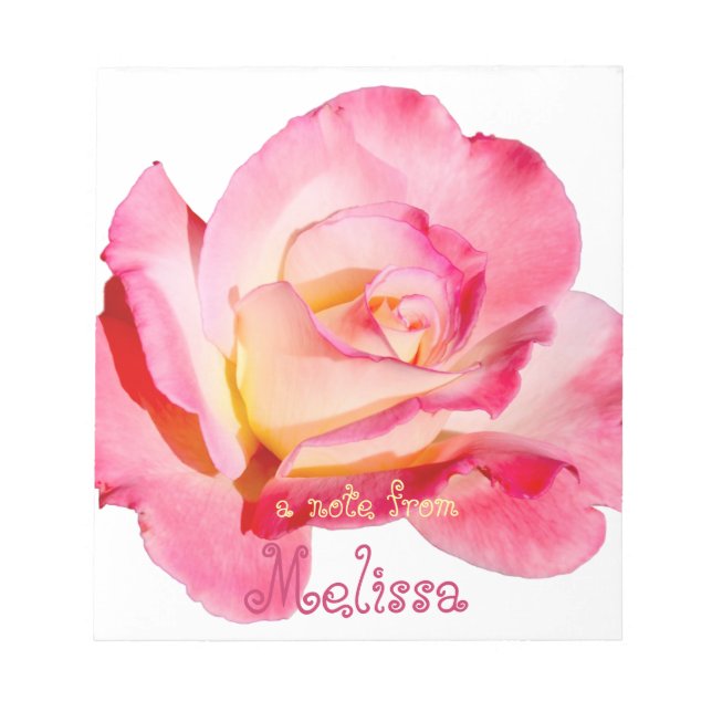 Bloc-note Joli rose rose personnalisée (Devant)