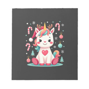 Bloc-note Joli T-Shirt de Noël Filles Femmes Xmas Licorne Ce