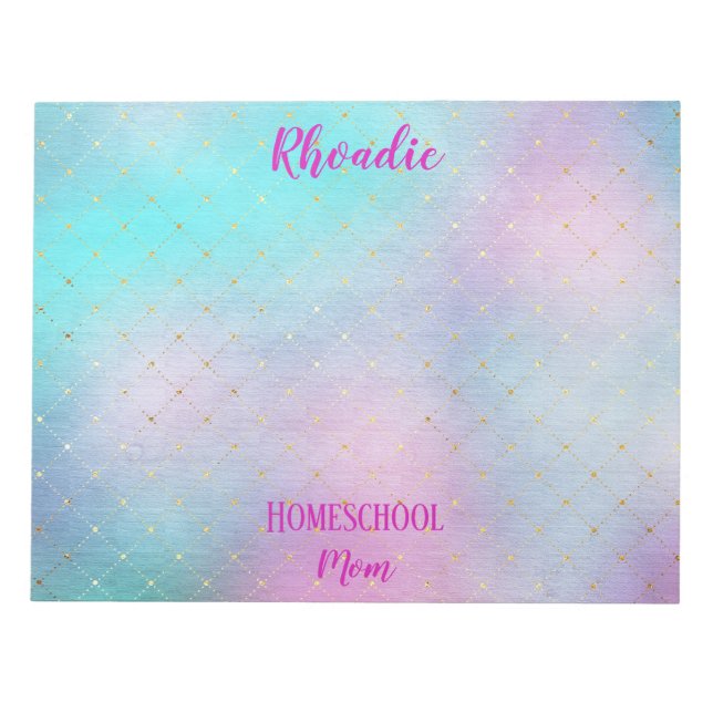 Bloc-note Joli Whimsical rose et bleu Ombre (Devant)