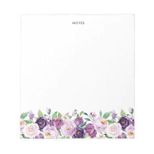 Bloc-note Jolie aquarelle Violet Violet Fleurs pourpres
