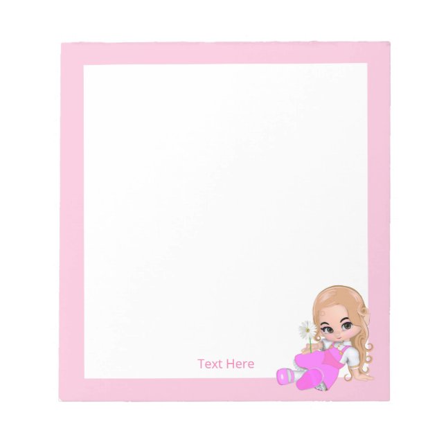 Bloc-note Jolie fée et fleurs Simple (Devant)