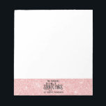 Bloc-note Jolie fille artiste Parties scintillant rose<br><div class="desc">Ce mignon bloc-notes rose parties scintillant a un design de typographie noire sur un bel arrière - plan de parties scintillant rose. Customisez la papeterie avec le nom de votre choix. Amusant pour un bureau féminin. Fournitures de bureau correspondantes disponibles. Conçu pour vous par Blackberry Boulevard.</div>