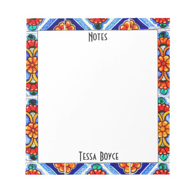 Bloc-note Jolie fille coloré Art Abstrait Monogrammé (Devant)