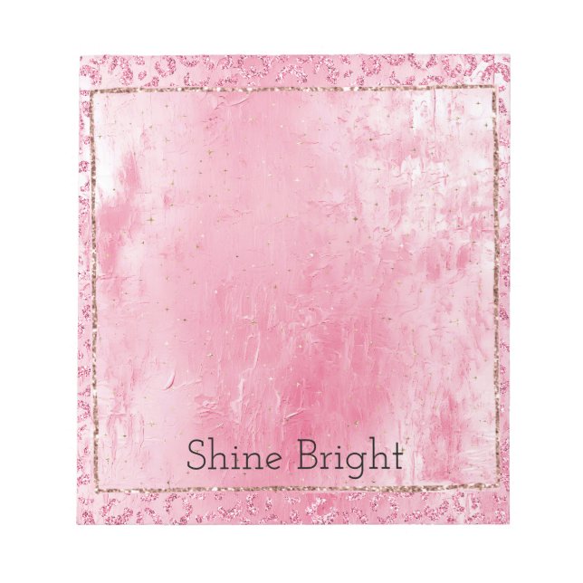 Bloc-note Jolie fille sucre Parties scintillant rose léopard (Devant)