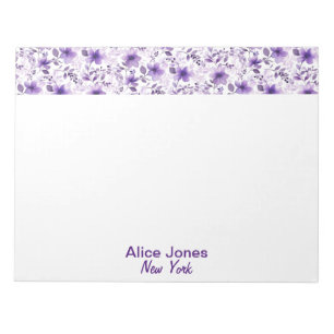 Bloc-note Jolie fleur d'aquarelle motif lavande