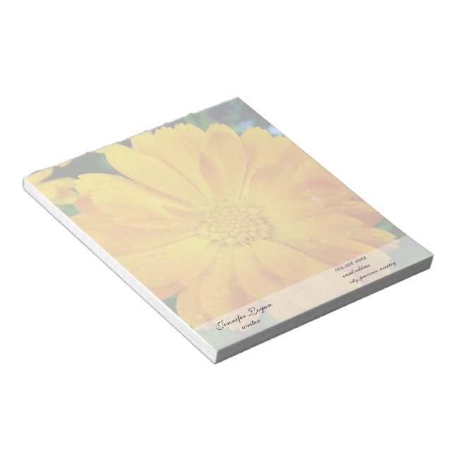 Bloc-note jolie fleur de marguerite jaune fraîche (Incliné)