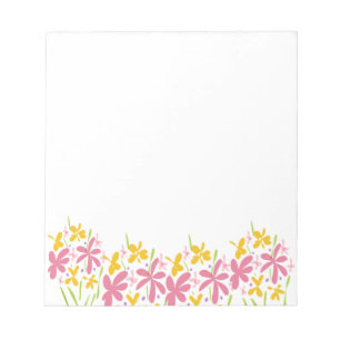 Bloc-note Jolie fleur sauvage rose et jaune