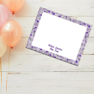 Bloc-note Jolie lavande motif aquarelle fleur gris clair