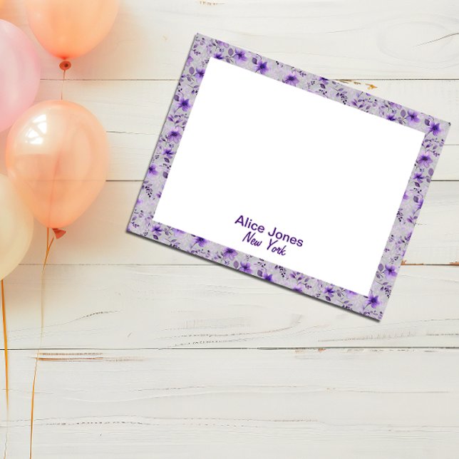 Bloc-note Jolie lavande motif aquarelle fleur gris clair (Créateur téléchargé)