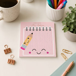 Bloc-note Jolie Mignonne Rose Remerciement Enseignant 