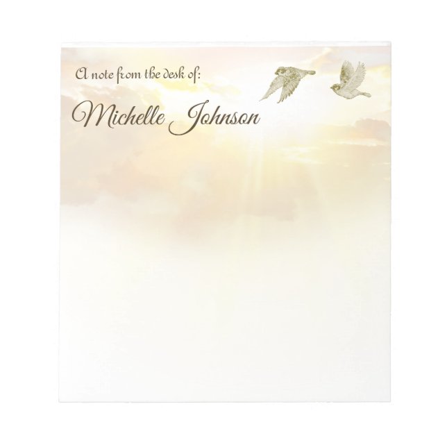 Bloc-note Jolie note personnalisée Pad Sunset Birds (Devant)