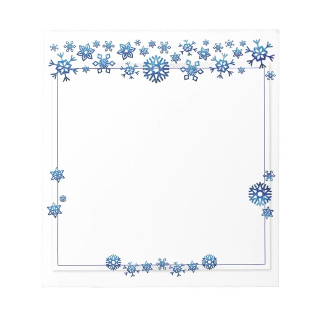 Bloc-note Jolie Parties scintillant bleue Snowflakes hiver N (Devant)